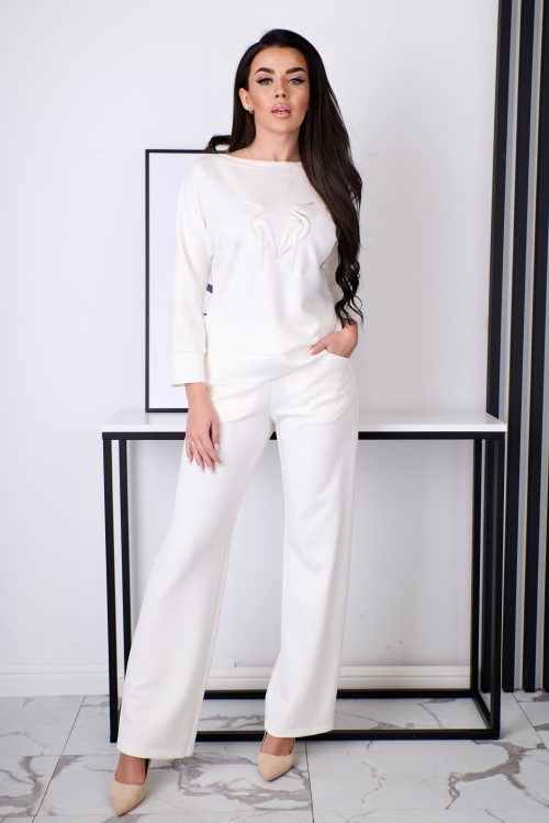 Komplet Bluza Mola DS i Spodnie Sabrina DS śmietanowy